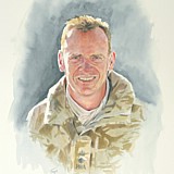 Lt Col Bennett (now General Bennett), watercolour portrait by Simon Taylor